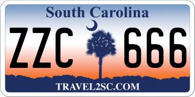 SC license plate ZZC666