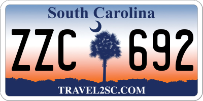 SC license plate ZZC692
