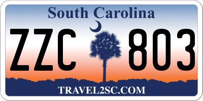 SC license plate ZZC803