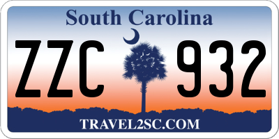 SC license plate ZZC932