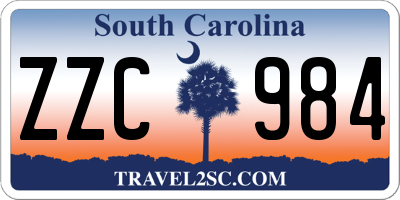 SC license plate ZZC984