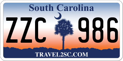 SC license plate ZZC986