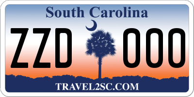 SC license plate ZZD000