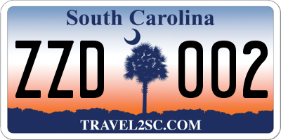 SC license plate ZZD002