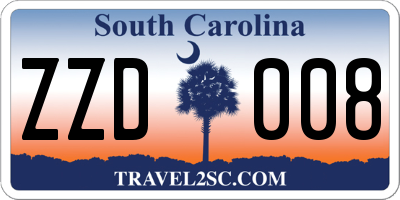 SC license plate ZZD008