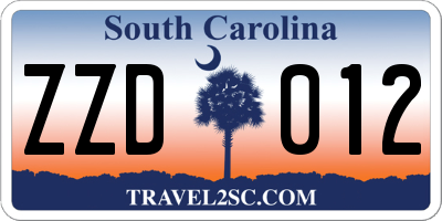 SC license plate ZZD012