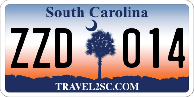 SC license plate ZZD014