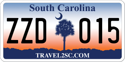 SC license plate ZZD015