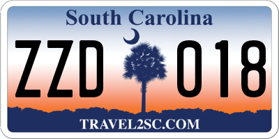 SC license plate ZZD018