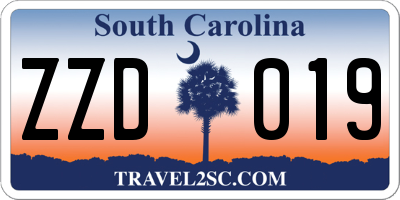 SC license plate ZZD019