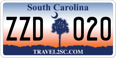 SC license plate ZZD020