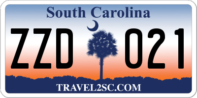 SC license plate ZZD021