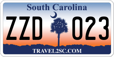 SC license plate ZZD023