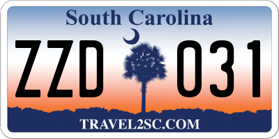 SC license plate ZZD031