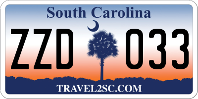 SC license plate ZZD033