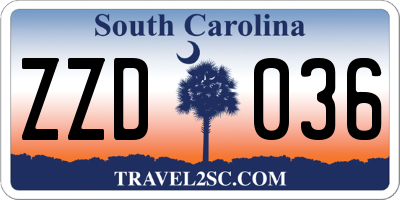 SC license plate ZZD036