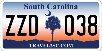 SC license plate ZZD038