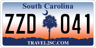SC license plate ZZD041