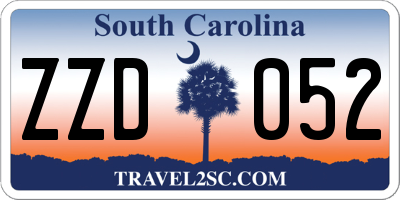 SC license plate ZZD052