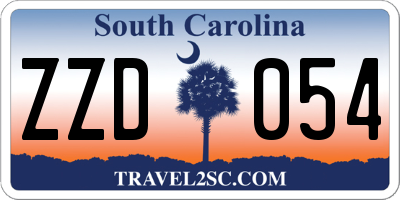 SC license plate ZZD054