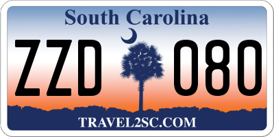 SC license plate ZZD080