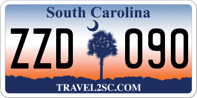 SC license plate ZZD090