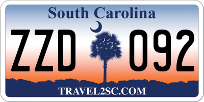 SC license plate ZZD092