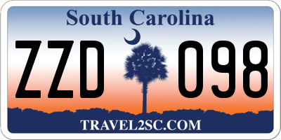 SC license plate ZZD098