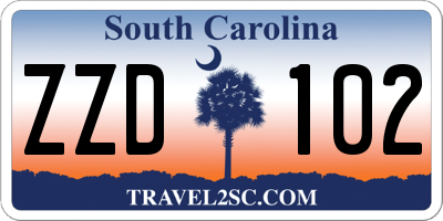 SC license plate ZZD102