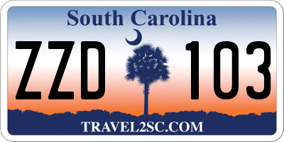 SC license plate ZZD103