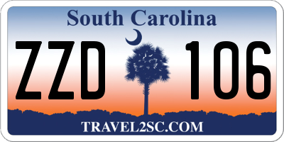 SC license plate ZZD106