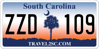 SC license plate ZZD109