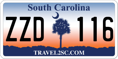 SC license plate ZZD116