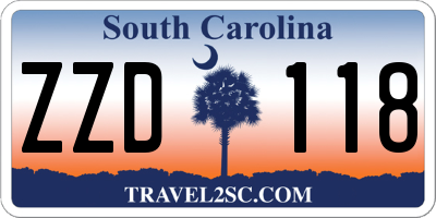 SC license plate ZZD118