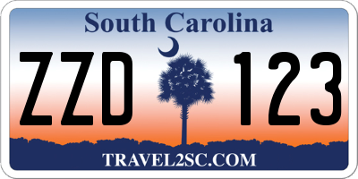 SC license plate ZZD123