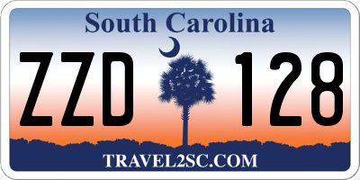 SC license plate ZZD128