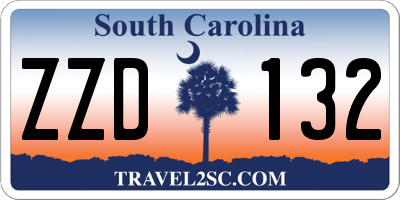 SC license plate ZZD132