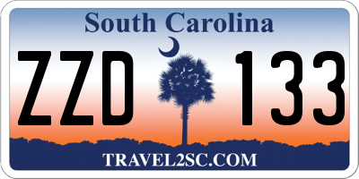SC license plate ZZD133