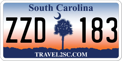 SC license plate ZZD183