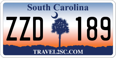 SC license plate ZZD189