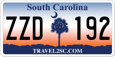 SC license plate ZZD192