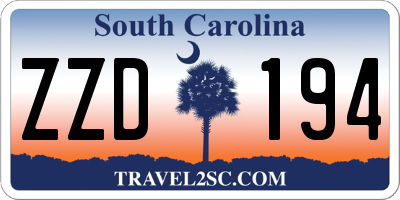 SC license plate ZZD194