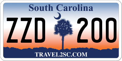 SC license plate ZZD200