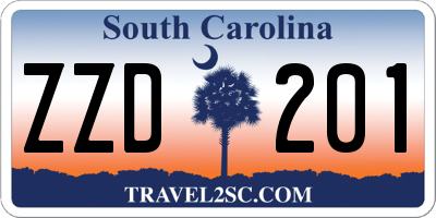 SC license plate ZZD201