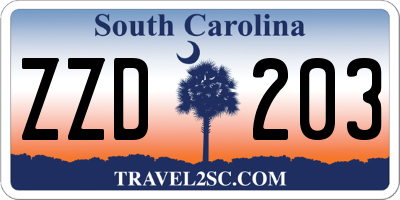 SC license plate ZZD203