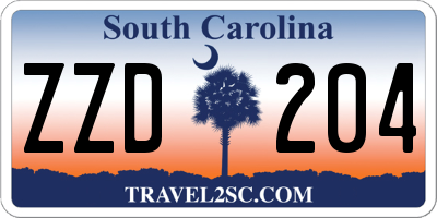 SC license plate ZZD204