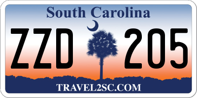SC license plate ZZD205