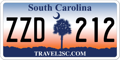 SC license plate ZZD212