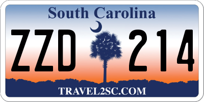 SC license plate ZZD214