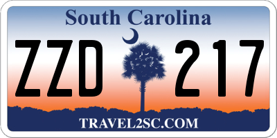 SC license plate ZZD217